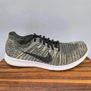 Nike Free RN Flyknit Shoes Mens 13 Black White Oreo Athletic Running Sneakers